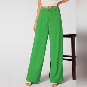 SHEIN Green Wide Leg Pants